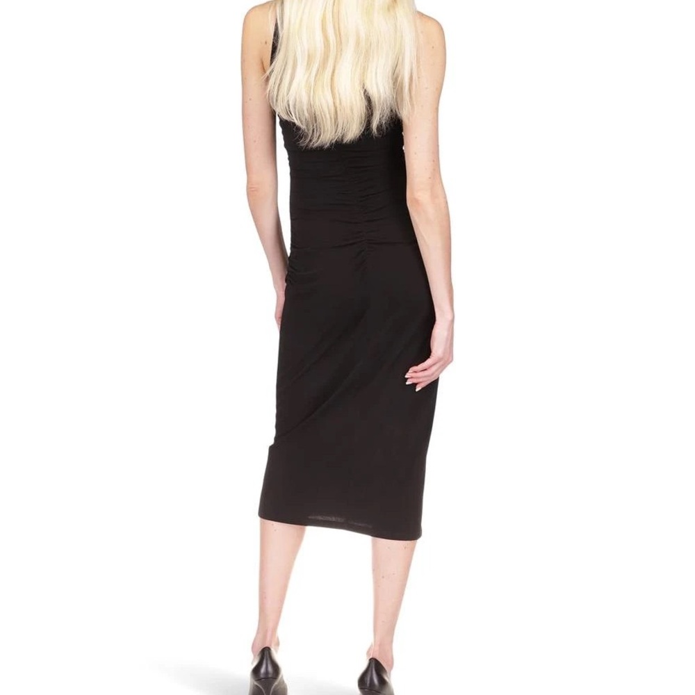 MICHAEL Michael Kors Ruched Sleeveless Midi Dress - Picture 3 of 4